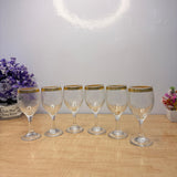 AM7739 Gloreca Elegant Gold-Rimmed Deli Glassware Set of 6 Pieces for Sophisticated Dining