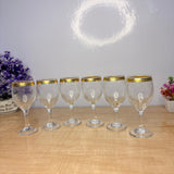 AM7739 Gloreca Elegant Gold-Rimmed Deli Glassware Set of 6 Pieces for Sophisticated Dining