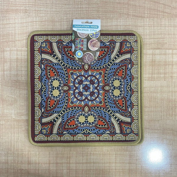 AM7710 VINTAGE PERSIAN PATTERN HEAT RESISTANT INSULATION PAD SET FOR TABLE AND COUNTERTOP PROTECTION
