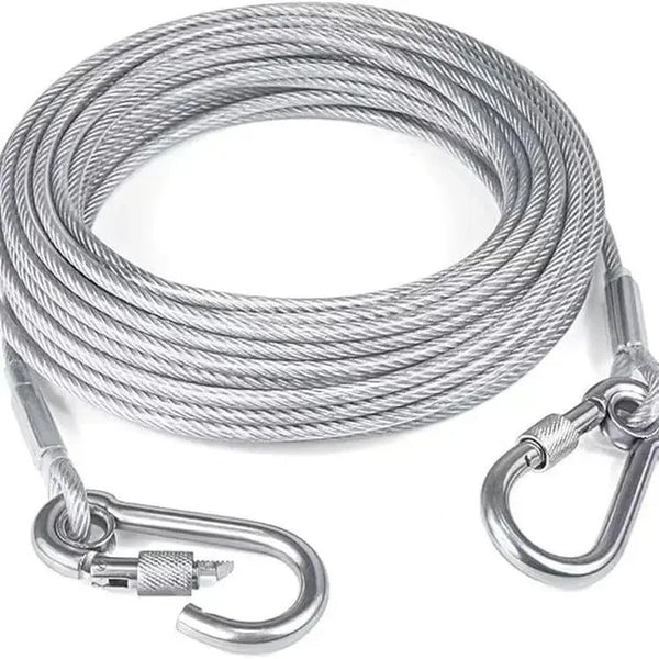 AM7755 durable stainless steel clothesline with hooks for heavy duty drying - 5Mtr