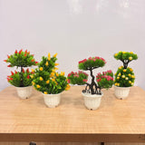 AM7768 Mini Artificial Bonsai Plants Set (Mix, Pack Of 1)