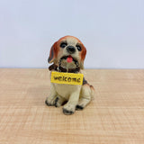 AM7771 Puppy Figurine Set with Hanging "Welcome" Signs (Pack Of 1)