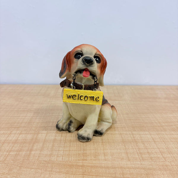 AM7771 Puppy Figurine Set with Hanging "Welcome" Signs (Pack Of 1)