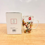 AM7788 SHINE MAX DOUBLE WALL GLASS MUG WITH DECORATIVE DRIED FLOWERS INSIDE FOR DRINKS