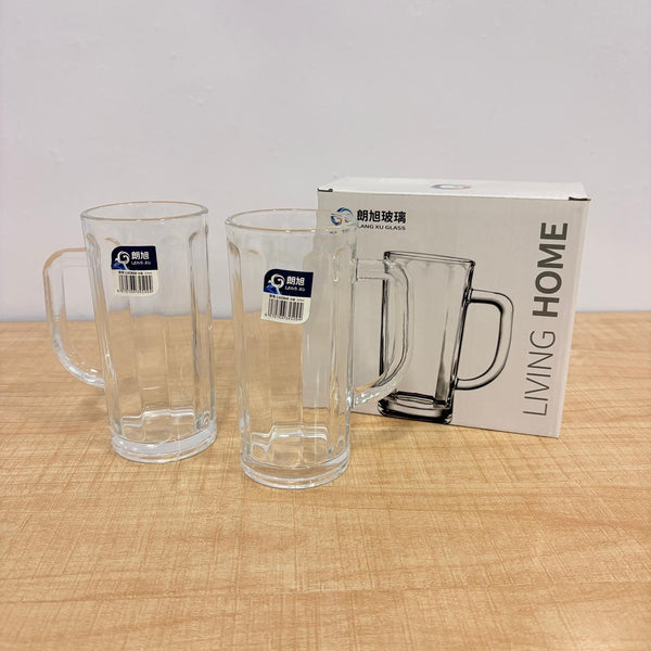 AM7793 LANG XU GLASS BEER MUGS SET OF 2 FOR SERVING COLD BEVERAGES ELEGANTLY