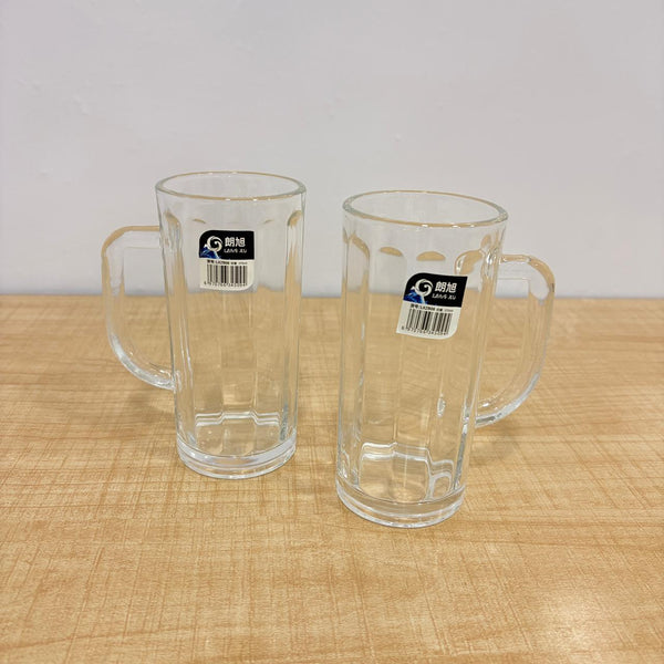 AM7793 LANG XU GLASS BEER MUGS SET OF 2 FOR SERVING COLD BEVERAGES ELEGANTLY