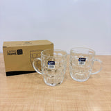 AM7794 LANG XU DIMPLED GLASS MUGS SET OF 2 FOR ELEGANT BEVERAGE SERVING AT HOME