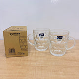 AM7794 LANG XU DIMPLED GLASS MUGS SET OF 2 FOR ELEGANT BEVERAGE SERVING AT HOME