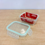 AM7798 TAG RECTANGULAR BOROSILICATE GLASS FOOD CONTAINER WITH AIRTIGHT SEALABLE LID 330ML CAPACITY