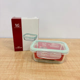 AM7798 TAG RECTANGULAR BOROSILICATE GLASS FOOD CONTAINER WITH AIRTIGHT SEALABLE LID 330ML CAPACITY