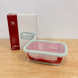 AM7800 TAG RECTANGULAR BOROSILICATE GLASS FOOD CONTAINER WITH AIRTIGHT SEALABLE LID 1000ML CAPACITY