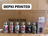 AM7803 COMPACT STAINLESS STEEL MINI BOTTLE WITH CARRYING RING FOR CONVENIENT ON THE GO HYDRATION - PRINTED