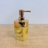 AM7785 ELEGANT MARBLE FINISH SOAP DISPENSER WITH ROSE GOLD PUMP FOR MODERN HOME DECOR