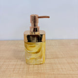 AM7785 ELEGANT MARBLE FINISH SOAP DISPENSER WITH ROSE GOLD PUMP FOR MODERN HOME DECOR