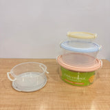 A06493 4-Piece Airtight Round Food Storage Container Set with Pastel Lids (Multi-Size, Stackable)