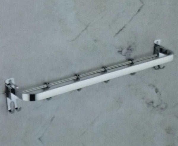 A06524 Stainless Steel Folding Towel Rack with Sliding Hooks (24 inch)