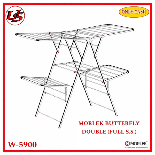 A06532 Morlek Butterfly Double SS Cloth Drying Stand