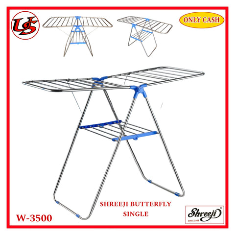A06534 Shreeji Butterfly Single Foldable Cloth Drying Stand (W-3500)