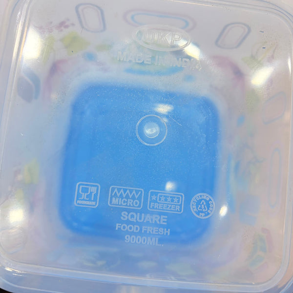 A06554 Square Food Fresh Printed Plastic Container - 9000ml