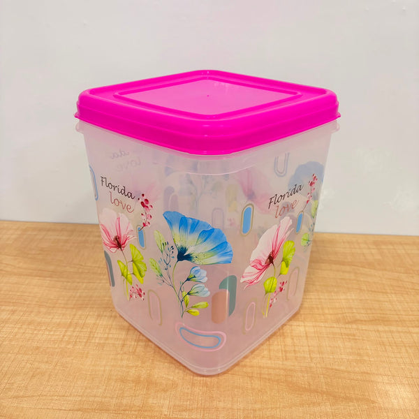 A06555 Square Food Fresh Printed Plastic Container - 12000ml
