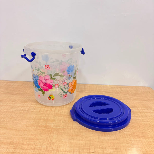 A06556 Round Lock & Lock Printed Plastic Container with Lid - 7500ml