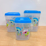 A06560 Fresh Foil Printed Plastic Food Container Set (3500ml, 6000ml, 9000ml) – 3 Pieces