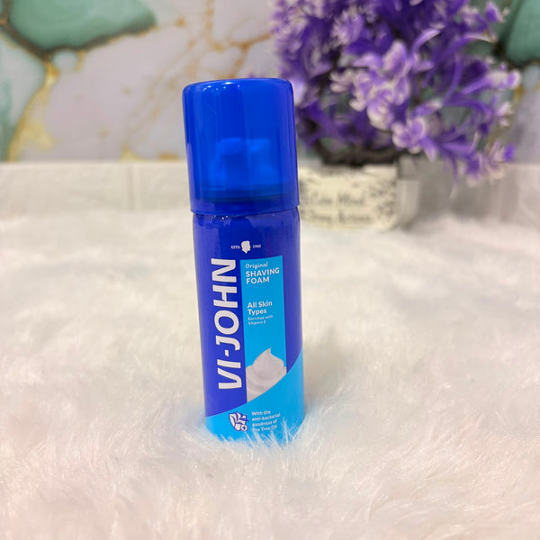 A06576 Vi-John Original Shaving Foam for All Skin Types (Enriched with Vitamin E & Tea Tree Oil) – 50g