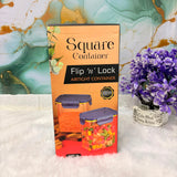 A06607 Square Flip n Lock Airtight Food Storage Container Set (1100ml x 2)