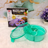 A06641 Hazelnut 444 Airtight PET Spice Box Organizer with 7 Compartments & Spoon