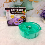 A06641 Hazelnut 444 Airtight PET Spice Box Organizer with 7 Compartments & Spoon
