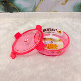 A06642 HAZELNUT 333 Round Airtight PET Plastic Kitchen Container with 4-Side Lock Lid
