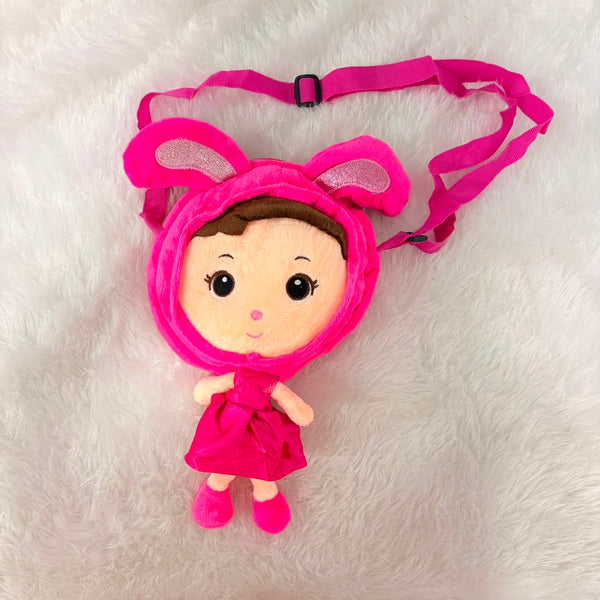 A06692 Cute Plush Doll Bunny Costume Crossbody Bag for Kids