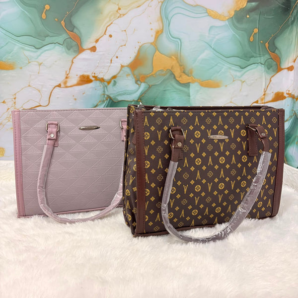 A06697 Women's Stylish Textured & Printed Shoulder Tote Bag