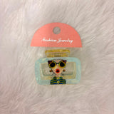 A06709 Cute Graphic Girl Character Rectangular Acrylic Hair Claw Clip