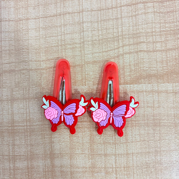 A06712 Cute Cartoon & Floral Hair Clips Set for Kids - Colorful Snap Hair Pins for Girls & Toddlers