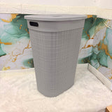 A06744 Crystal Polyworks Woods Plastic Laundry Basket with Lid