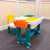 A06747 Multifunctional Kids Building Block Table & Chair Set with Storage Bins