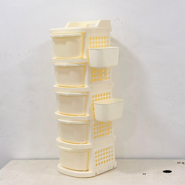 A06753 5xl Modular Plastic Storage Drawer Organizer with Side Hanging Cups