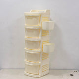 A06753 5xl Modular Plastic Storage Drawer Organizer with Side Hanging Cups