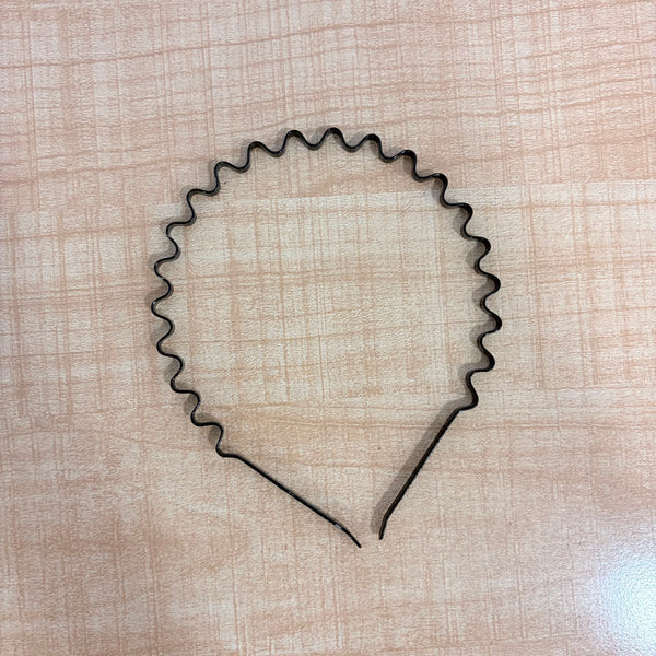 A06757 Unisex Black Metal Wave Zig Zag Spring Headband