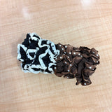 A06761 Polka Dot & Checked Ruffled Fabric Hair Scrunchie for Women & Girls