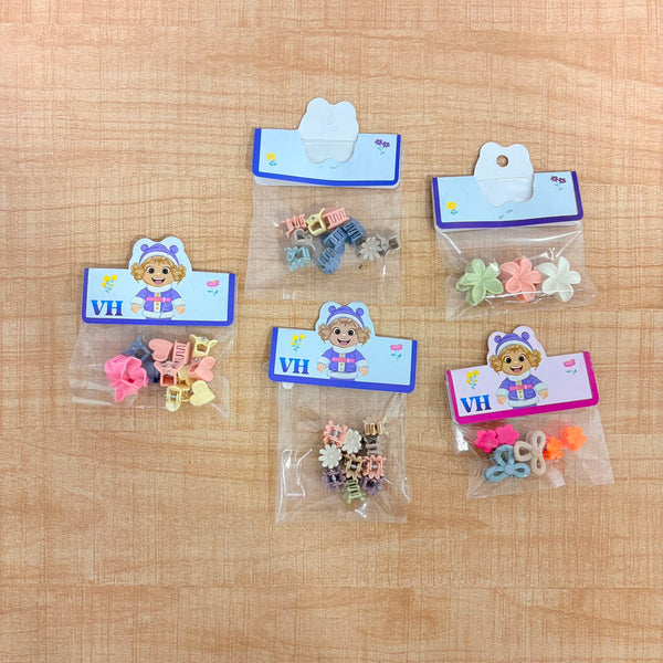 A06763 Multicolor Mini Hair Claw Clips Set for Girls & Women