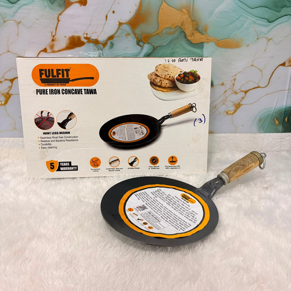 A06771 FULFIT Pure Iron Concave Roti Tawa (Pre-Seasoned)