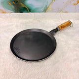 A06773 FULFIT Pure Iron Multi Tawa – 270 MM Pre-Seasoned Tawa with Wooden Handle & Jointless Design (1211 FULFIT)