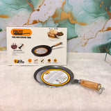 A06773 FULFIT Pure Iron Multi Tawa – 270 MM Pre-Seasoned Tawa with Wooden Handle & Jointless Design (1211 FULFIT)
