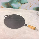 A06774 FULFIT Pure Iron Pre-Seasoned Dosa Tawa with Stay-Cool Wooden Handle (13 Inch, 3mm Thickness)