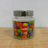 AM5163 CELLO Round Fresh Glass Storage Jar, 580ml (Set of 1)