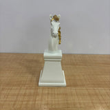 A06884 White & Gold Horse Head Bust Pedestal Statue