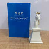 A06884 White & Gold Horse Head Bust Pedestal Statue