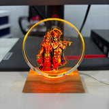 A06886 3D Acrylic Crystal LED Night Light Lamp with Wooden Base